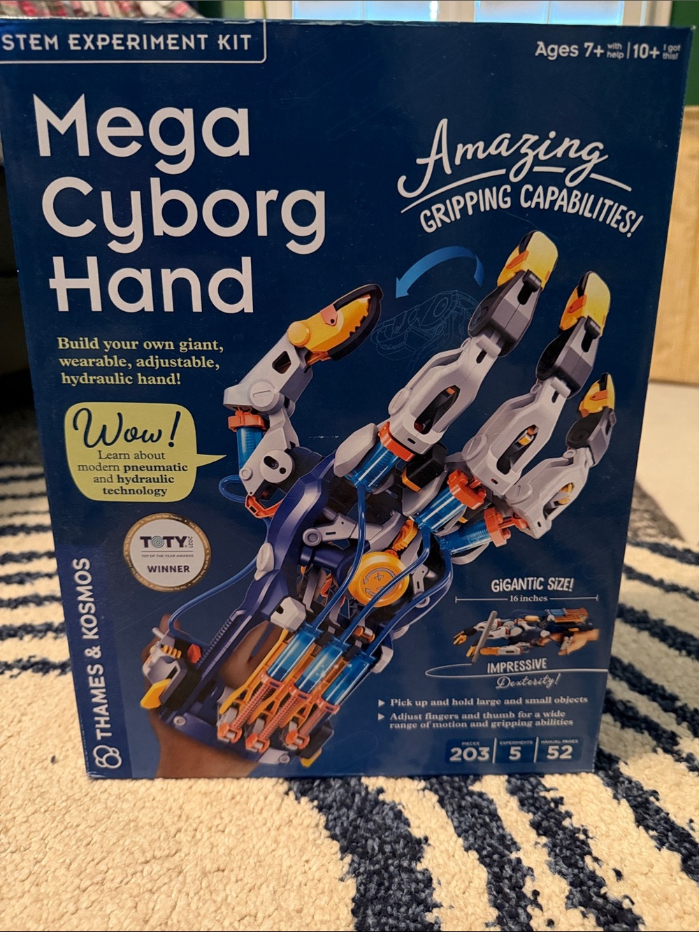 Thames & Kosmos Mega Cyborg Hand Building Kit - Blue/Gray/Yellow